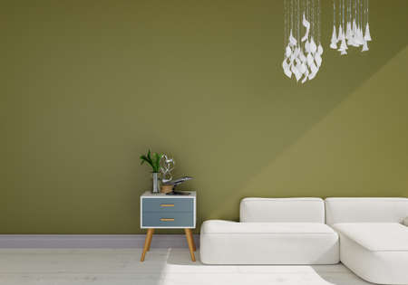 minimal interior style poster Mock up the living room wall with modern sofa and decorations in the...