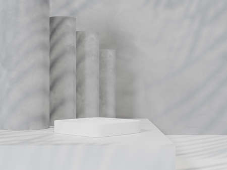 3d rendering Minimal product display on concrete background. podium. Concept scene stage showcase for new product, promotion sale, banner, presentation, cosmeticの写真素材