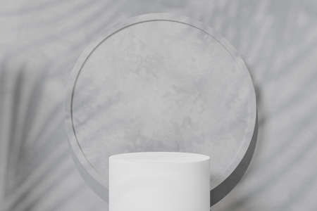 3d rendering Minimal product display on concrete background. podium. Concept scene stage showcase for new product, promotion sale, banner, presentation, cosmeticの写真素材