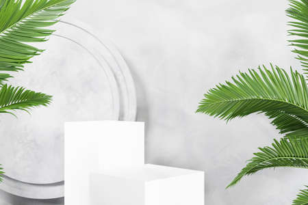 3d rendering Minimal product display on neutral background. podium. Concept scene stage showcase for...