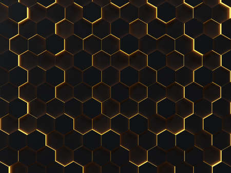 Black abstract background with gold backlight, Grunge surface,Modern shape concept, 3d Rendering.