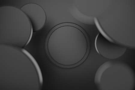 copy space circle background. Cosmetics or beauty product promotion mockup. Natural rough silver grey, step pedestal. Trendy minimalist banner, 3D rendering.の写真素材