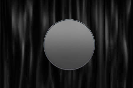 copy space circle background. Cosmetics or beauty product promotion mockup. Natural rough silver grey, step pedestal. Trendy minimalist banner, 3D rendering.の写真素材