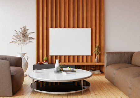 minimal room and decoration copy space -  wall. 3D rendering.