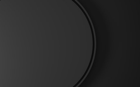 Copy space circle background. Cosmetics or beauty product promotion mockup. Natural rough silver grey, step pedestal. Trendy minimalist banner, 3D rendering.の写真素材