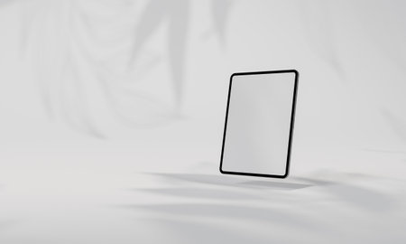 Screen Mock up with shadow color wall background,copy space. 3D rendering.の写真素材