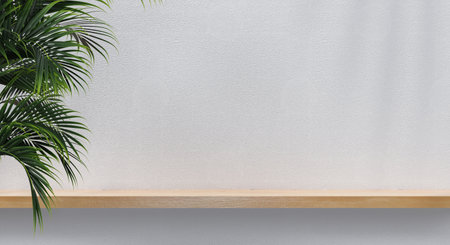3d podium with shadow and texture wall for product presentation. 3D rendering.