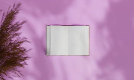 Topview with colorful background snd tree stand or podium on advertising display with blank backdrops. 3D rendering.の写真素材