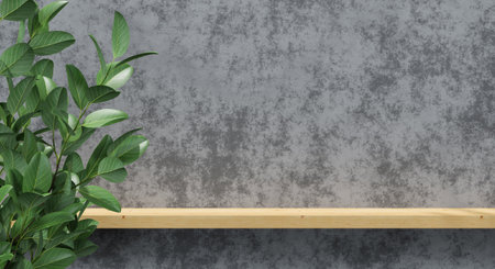 3d podium with shadow and texture wall for product presentation. 3D rendering.の写真素材