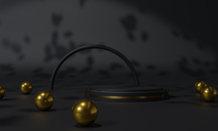 Screen Mock up with shadow color wall background,copy space. 3D rendering.の写真素材