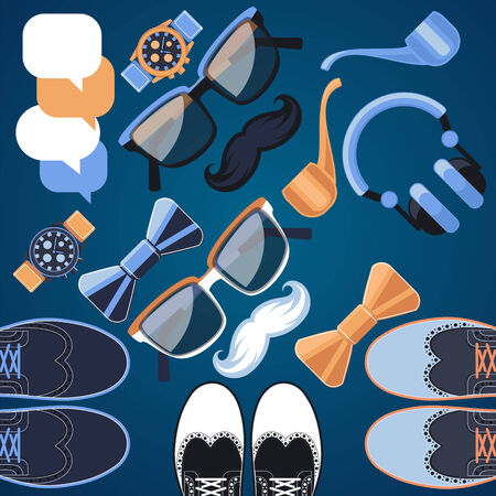 hipster objectsのイラスト素材