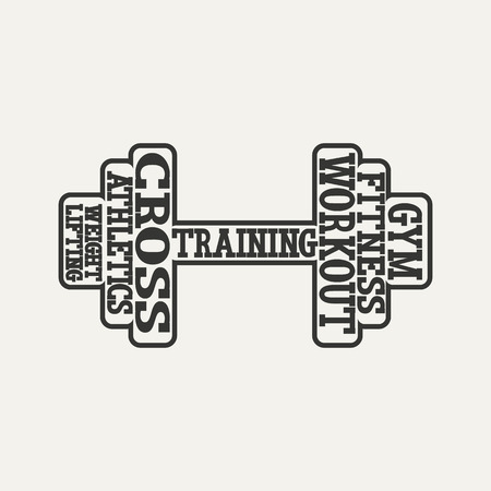 dumbbells from words logoのイラスト素材