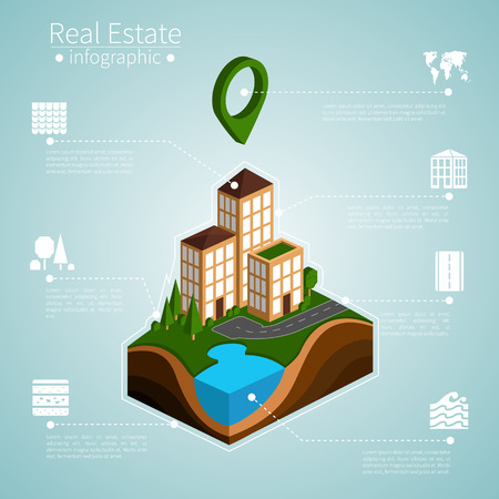 Isometric condominium district map.  Infographics icon illustration. EPS 8のイラスト素材