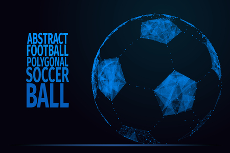 Abstract soccer ball. Vector football illustration. Polygonal blue ball.のイラスト素材