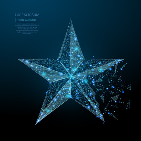 Abstract image of a star in the form of a starry sky or space, consisting of points, lines, and shapes in the form of planets, stars and the universe. Vector businessのイラスト素材