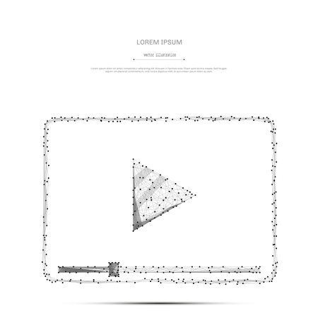 Abstract mash line and point Video codec low poly on white background with an inscription. Starry sky or space, consisting of stars and the universe. Vector business illustration.のイラスト素材