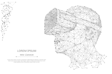 Abstract mash line and point virtual reality on white background with an inscription. Starry sky or space, consisting of stars and the universe. Vector technology illustrationのイラスト素材