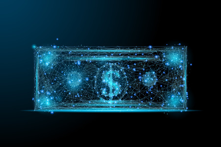 Polygonal dollar noteのイラスト素材