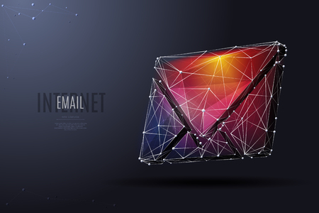 Electronic mail. Low poly wireframeのイラスト素材