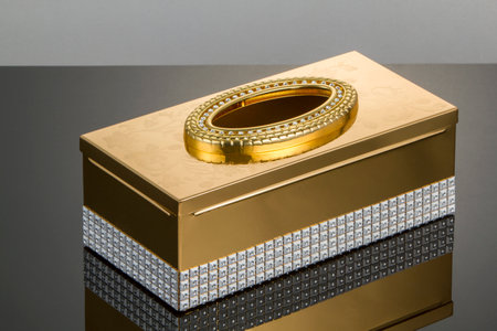 Decorative stainless steel napkin holderの写真素材