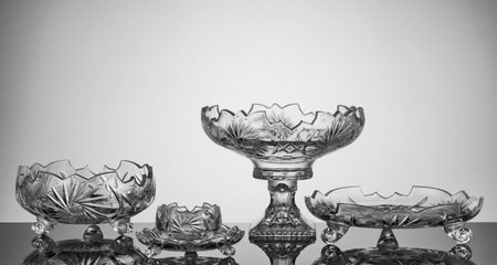 elegant crystal container . Dramatic modern backgroundの写真素材