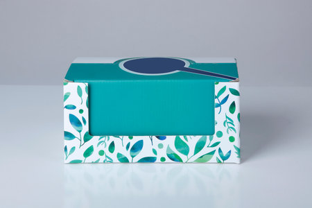 Carton box of plastic plant toxins on a white background