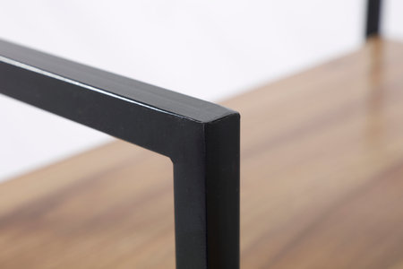 Details of wood and metal. Metal shelfの写真素材