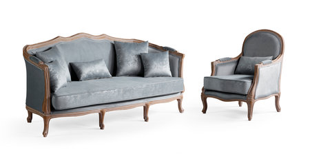 Comfortable armchairs isolated on white background. 3d rendering.の写真素材