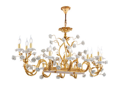 Classic chandelier isolated  on a white backgroundの写真素材