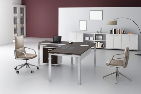 3D Render Office Room decoration . office furniture in office interior .の写真素材