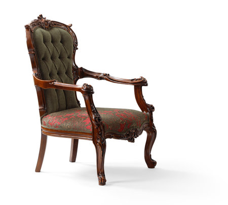 Classic armchair isolated on white backgroundの写真素材
