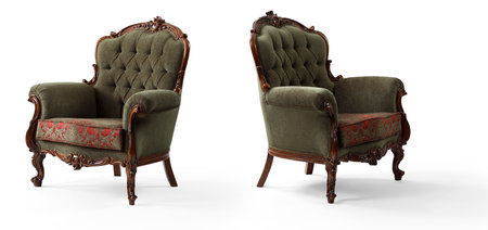 Luxury armchair isolated on white background . different angleの写真素材