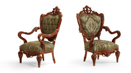 Classic armchair isolated on white background . different angleの写真素材