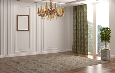 Empty interior room 3d Render. classic interior design . Classic roomの写真素材