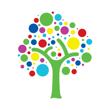 Eco color tree logo templateのイラスト素材