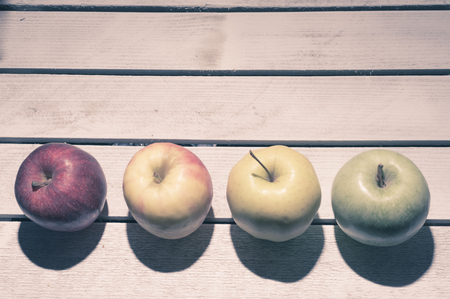 Apple on vintage backgroundの写真素材