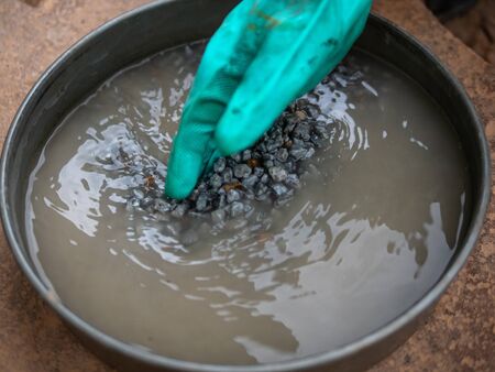 Laboratory, Standard Testing Method for Clay Lumps and Friable Particles in Rock Aggregates in Construction Work, Dam, Tunnel, Highwayの写真素材