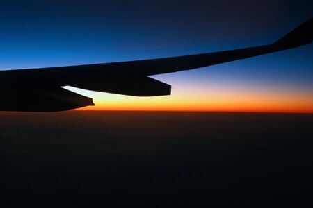 Sunset on a Planeの写真素材