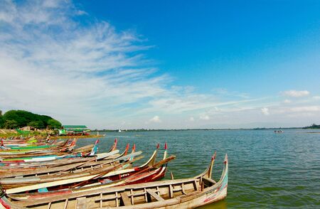 Colorful boat in lake