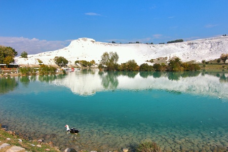 The white rock in pamukkale turkeyの素材