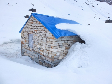 Trekking Annapurna Mountain at pokhara nepalのeditorial素材