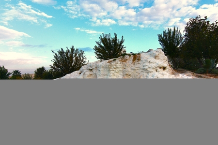The beautiful pools in Pamukkale Turkeyの写真素材