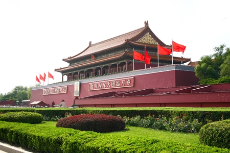 Tiananmen Square is a large city square in the centre of Beijing, Chinaのeditorial素材