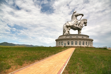 Genghis Khan Statue Complex is a 40-metre tall statue of Genghis Khan on horseback, at Tsonjin Boldogeast of the Mongolian capital Ulaanbaatarのeditorial素材