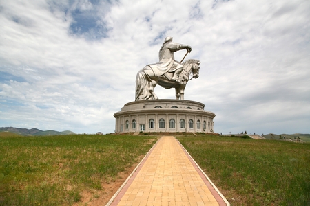 Genghis Khan Statue Complex is a 40-metre tall statue of Genghis Khan on horseback, at Tsonjin Boldogeast of the Mongolian capital Ulaanbaatarのeditorial素材