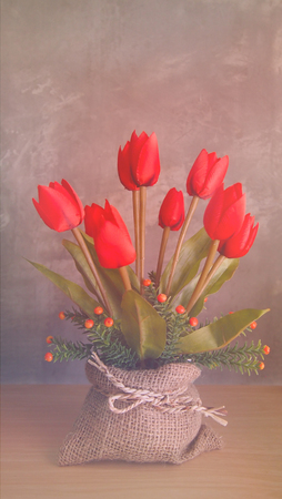 Double exposure of The flower and love backgroundの写真素材