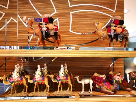 Doha Qatar,  March 17 ,2017 : souvenir shop in Hamad International Airport is the international airport of Doha, the capital city of Qatar.のeditorial素材