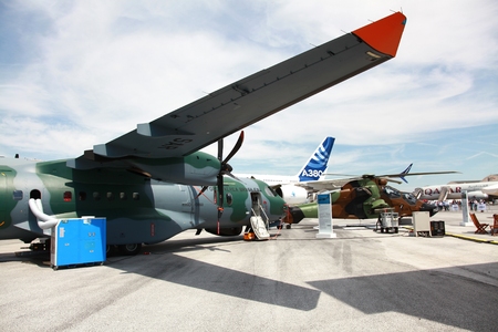 Paris , France  June 20, 2017   Paris Air Show 2017 , Paris-Le Bourget is the largest aerospace industry event in the worldのeditorial素材