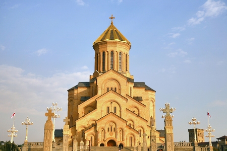 Holy Trinity Cathedral of Tbilisi ,the capital of Georgiaの写真素材