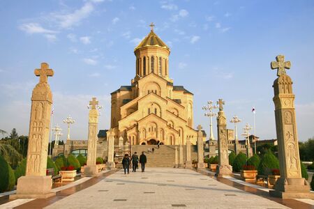 Holy Trinity Cathedral of Tbilisi ,the capital of Georgiaの写真素材